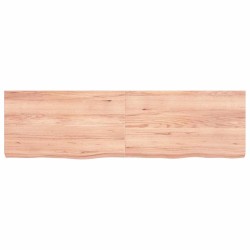 Comptoir de salle de bain marron 140x40x(2-6) cm bois traité 