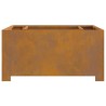 Foyer Carré 80x80x40 cm en acier weathering 