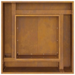 Foyer Carré 80x80x40 cm en acier weathering 