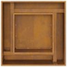 Foyer Carré 80x80x40 cm en acier weathering 