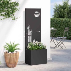 Jardinier avec Panneau Décoratif Noir 50 x 140 cm 