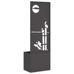 Jardinier avec Panneau Décoratif Noir 50 x 140 cm 
