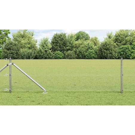 Kit de poteaux de clôture Lot de 2 Acier galvanisé 10 x 0.5 m 