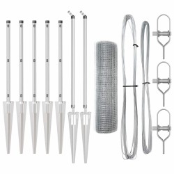 Kit de poteaux de clôture Lot de 2 Acier galvanisé 10 x 0.5 m 