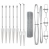 Kit de poteaux de clôture Lot de 2 Acier galvanisé 10 x 0.5 m 