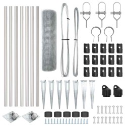 Kit de poteaux de clôture Lot de 2 Acier galvanisé 10 x 0.5 m 