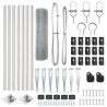 Kit de poteaux de clôture Lot de 2 Acier galvanisé 10 x 0.5 m 