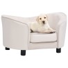 Canapé pour chien Crème 69x49x40 cm Peluche et similicuir 