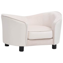Canapé pour chien Crème 69x49x40 cm Peluche et similicuir 