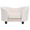Canapé pour chien Crème 69x49x40 cm Peluche et similicuir 