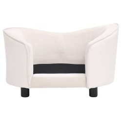 Canapé pour chien Crème 69x49x40 cm Peluche et similicuir 