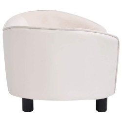 Canapé pour chien Crème 69x49x40 cm Peluche et similicuir 