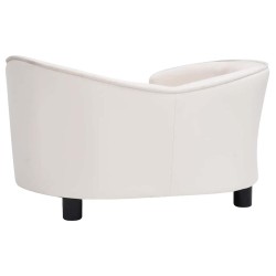 Canapé pour chien Crème 69x49x40 cm Peluche et similicuir 