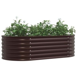 Jardinère Élevée Marron 160x80x44 cm Acier Galvanisé 