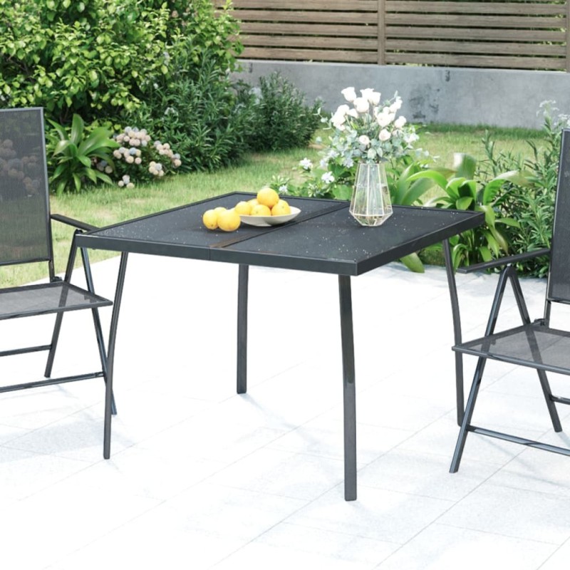 Table de jardin anthracite 100x100x72 cm Treillis d'acier 
