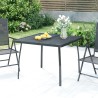 Table de jardin anthracite 100x100x72 cm Treillis d'acier 