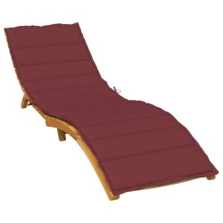 Coussin de chaise longue rouge bordeaux mélangé 200x60x4 cm 