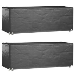 Housses salon de jardin 2pcs 8œillets 192x82x65cm rectangulaire 