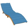 Coussin de chaise longue bleu mélangé 200x60x4 cm tissu 