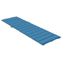 Coussin de chaise longue bleu mélangé 200x60x4 cm tissu 