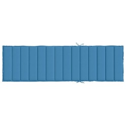 Coussin de chaise longue bleu mélangé 200x60x4 cm tissu 