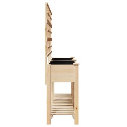 Jardinière avec treillis et étagère 161x43x152 cm en bois massif de sapin 