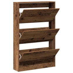 Meuble à chaussures vieux bois 80x21x125,5 cm en bois d'ingénierie 
