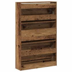 Meuble à chaussures vieux bois 80x21x125,5 cm en bois d'ingénierie 