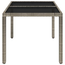Table de jardin dessus en verre Gris 90x90x75 cm Résine tressée 
