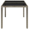 Table de jardin dessus en verre Gris 90x90x75 cm Résine tressée 