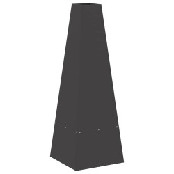 Brasero avec espace de rangement à bûches, noir, 35 x 35 x 100 cm, en acier 