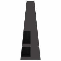 Brasero avec espace de rangement à bûches, noir, 35 x 35 x 100 cm, en acier 