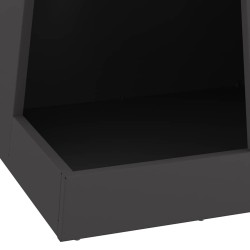 Brasero avec espace de rangement à bûches, noir, 35 x 35 x 100 cm, en acier 