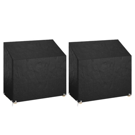 Housses de banc de jardin 2 pcs 8 œillets 130x70x70/88 cm PE 