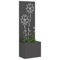 Jardinier avec Panneau Décoratif Noir 50 x 140 cm 