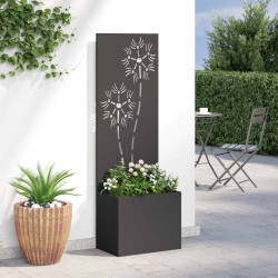 Jardinier avec Panneau Décoratif Noir 50 x 140 cm 