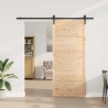 Porte coulissante Marron 100 x 208 cm Bois massif en pin 