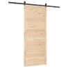 Porte coulissante Marron 100 x 208 cm Bois massif en pin 