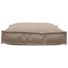 Coussin de palette taupe pour siège, 70x70x12 cm, Tissu Oxford 