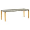 Banc de jardin 80 cm Résine tressée Gris 