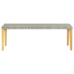 Banc de jardin 80 cm Résine tressée Gris 