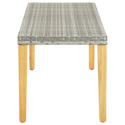 Banc de jardin 80 cm Résine tressée Gris 