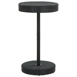 Table de jardin Noir 60,5x106 cm Résine tressée 