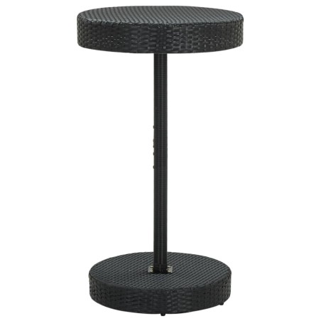 Table de jardin Noir 60,5x106 cm Résine tressée 
