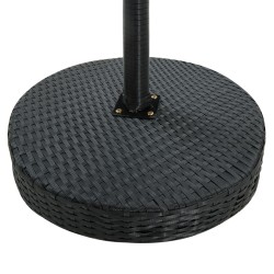 Table de jardin Noir 60,5x106 cm Résine tressée 