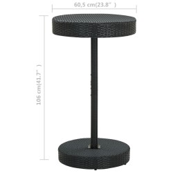 Table de jardin Noir 60,5x106 cm Résine tressée 