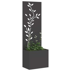 Jardinier avec Panneau Décoratif Noir 50 x 140 cm 
