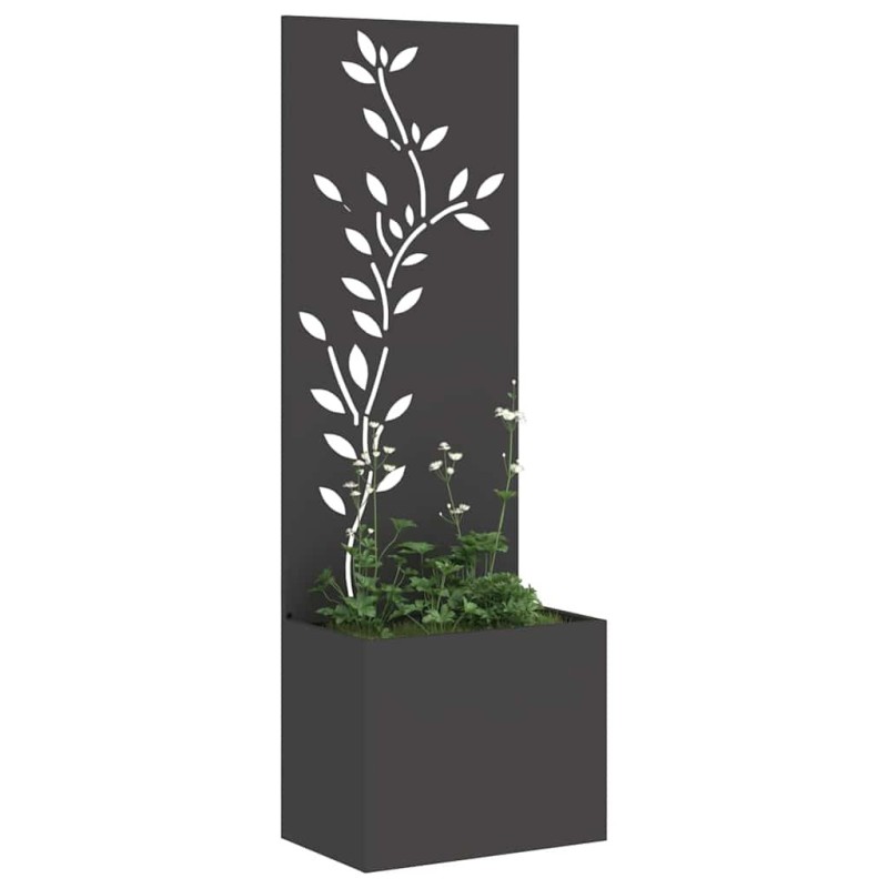 Jardinier avec Panneau Décoratif Noir 50 x 140 cm 