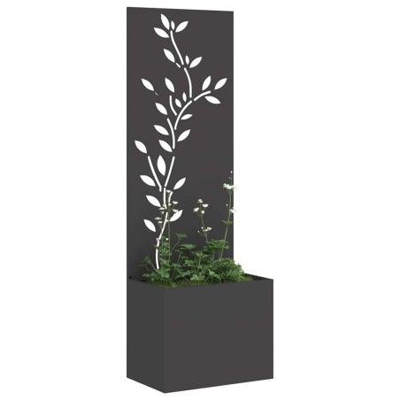 Jardinier avec Panneau Décoratif Noir 50 x 140 cm 