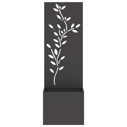 Jardinier avec Panneau Décoratif Noir 50 x 140 cm 